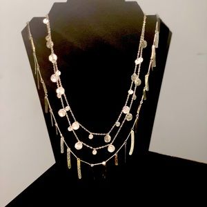 Gold triple layers necklace